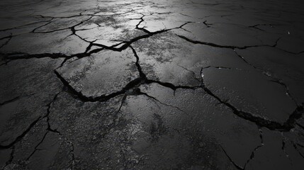 Obraz premium Dark Cracked Surface Awe Inspiring Texture