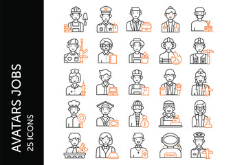 Avatar Jobs icon pack. Set icon design