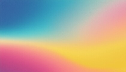 Obraz premium Pastel color gradient background grainy pink blue yellow retro summer noise texture effect wide banner header backdrop design