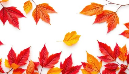 Single autumn leaf, isolated on pure white background, botany, isolated