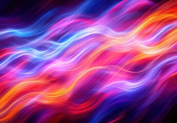 Fototapeta premium Vibrant Flowing Light Trails in Colorful Abstract Pattern Creating a Dreamlike Background for Art and Design Projects