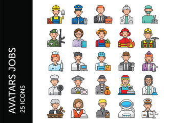 Avatar Jobs icon pack. Set icon design
