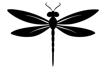 Silhouette vector illustration of a dragonfly isolated on a transparent background