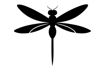 Silhouette vector illustration of a dragonfly isolated on a transparent background