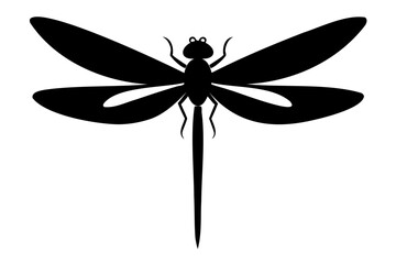 Silhouette vector illustration of a dragonfly isolated on a transparent background