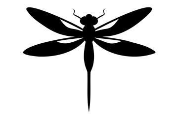 Silhouette vector illustration of a dragonfly isolated on a transparent background