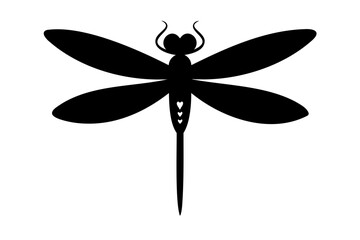 High-Quality Dragonfly Silhouette Vector Illustration  Isolated on Transparent Background