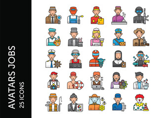 Avatar Jobs icon pack. Set icon design