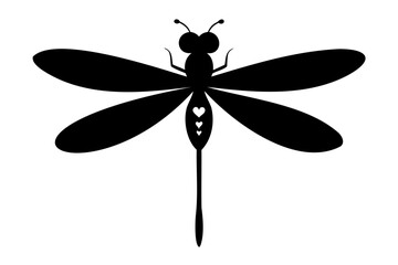 High-Quality Dragonfly Silhouette Vector Illustration  Isolated on Transparent Background