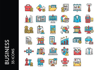 Fototapeta premium Business icon pack. Set icon design