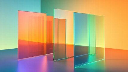 Obraz premium colorful glass panels abstract modern art