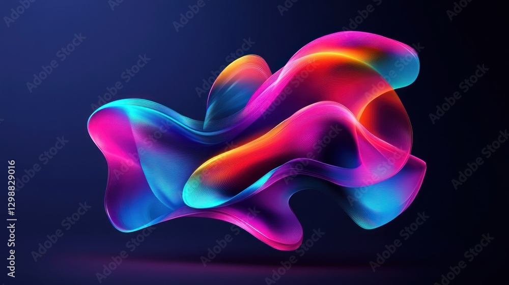Poster abstract colorful swirls background with smooth shapes and modern design