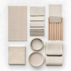 Neutral Beige Texture Fabric Material Mood Board Design