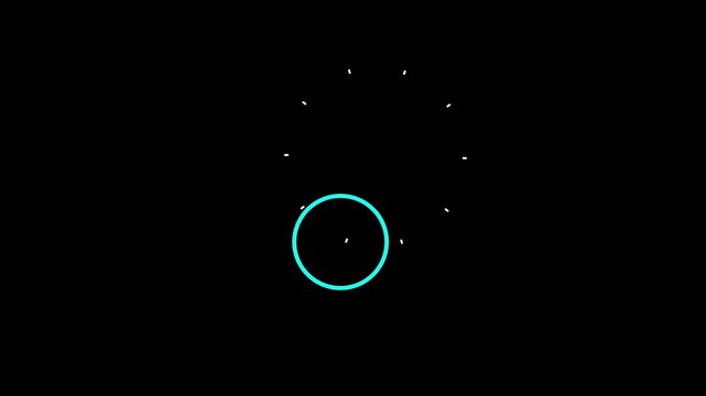 Explosive Colorful Circle Fireworks Animation with Geometric Bursts and Shiny Line Effects on Black Screen Background