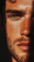 man gentle focus neutral gradient