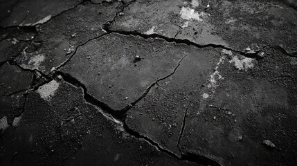 Obraz premium Dark Cracked Surface Texture Abstract Background