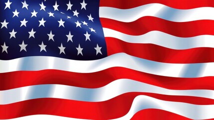 Obraz premium Closeup of American flag blowing in strong wind