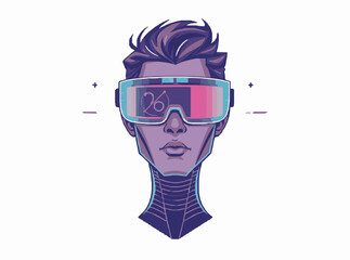 AR Glasses Futuristic Technology Vector Illustration