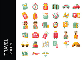 Travel icon pack. Set icon design