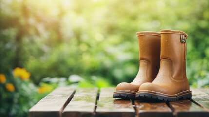 Fototapeta premium farming boots for gardening