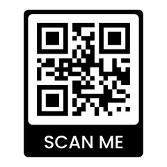 scan me QR code icon. Fake template of qr code