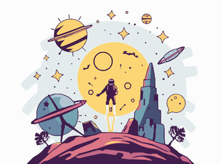 Exploring the Stars: Space Travel Concept Illustration