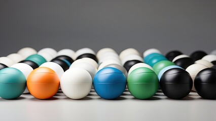 "Collection of Black and White Cartoon Sports Ball Icons"