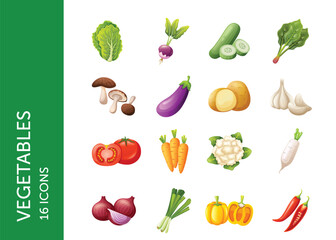 Vegetables icon pack. Set icon design