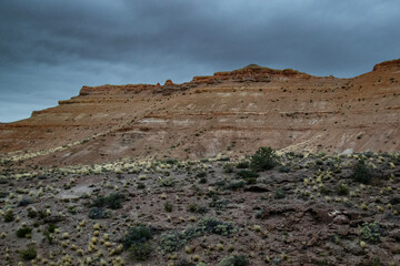 Steepe mountain landscape, chubut province, patagonia, argentina