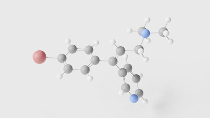 zimelidine molecule 3d, molecular structure, ball and stick model, structural chemical formula antidepressant