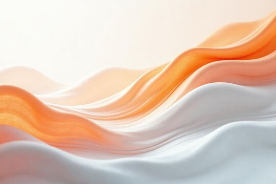 Soft and soothing white and orange wave forms create a sense of balance, white, waves