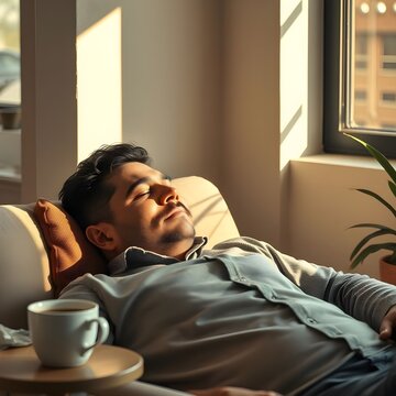 A person taking a break from work at work