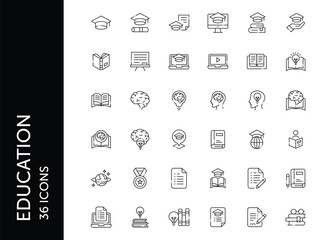 Education icon pack. Set icon design