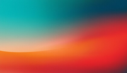 Naklejka premium Grainy gradient background teal orange red blue retro noise texture summer banner poster backdrop design
