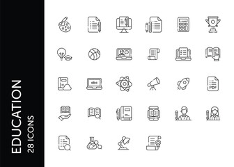 Education icon pack. Set icon design