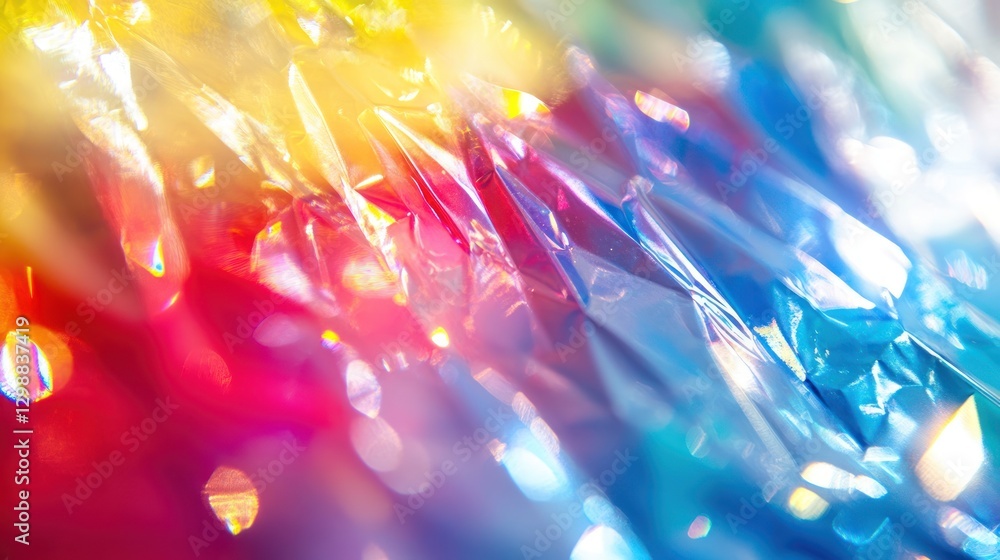 Poster abstract colorful light refraction with bokeh effect for creative backgrounds
