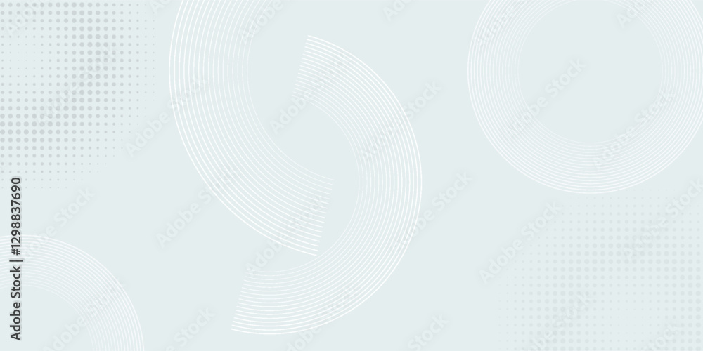 Poster White abstract background. Modern circle lines pattern. Futuristic concept. Minimal geometric design.