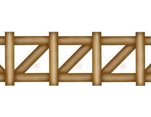 wooden fence on white background