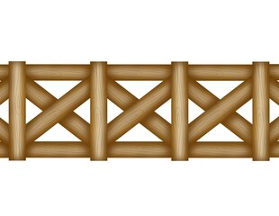 wooden fence on white background