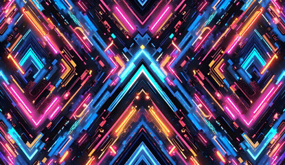 Neon Retro 80s Seamless Pattern