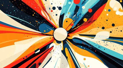 abstract colorful burst radiating design