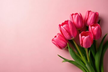 Obraz premium Pink tulip bouquet with subtle shadows and highlights, light, highlight, texture