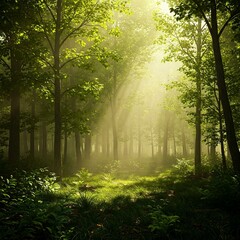 Obraz premium morning in the forest