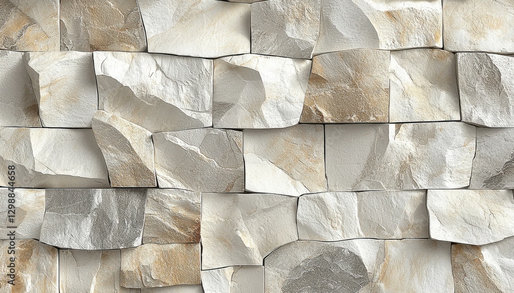 Poster texture of natural stone and rock formation arranged in a decorative pattern highlighting various sh