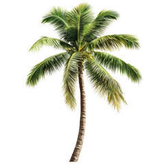 Lush Coconut Palm Tree Against png isolated on transparent background