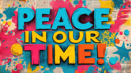 Love and Peace, A high-fidelity image featuring a newspaper headline proclaiming "Peace in Our Time.
