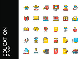 Education icon pack. Set icon design