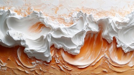 Abstract orange and white textured waves. (1)
