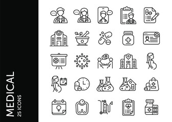 Medical icon pack. Set icon design