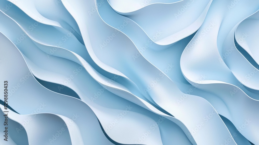 Poster soft undulating blue waves creating a calm and soothing textured background ideal for design or arti